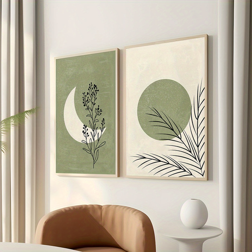 Abstract Canvas Set - 2pcs/set Bohemian Plant Moon Sun Canvas