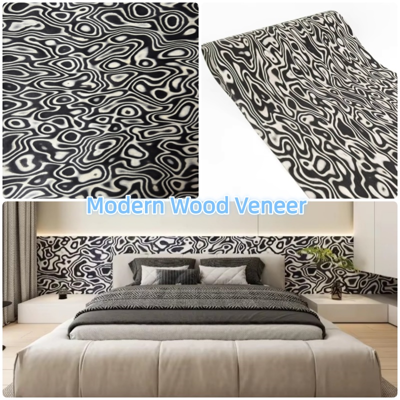 Interior Design White And Wood - Tech Black White Graphic Wood Veneer