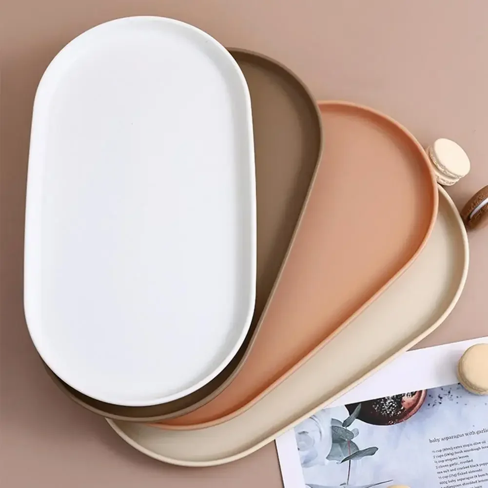 Travertine Tray Oval - Fruit Plate Dessert Tray Stackable Oval