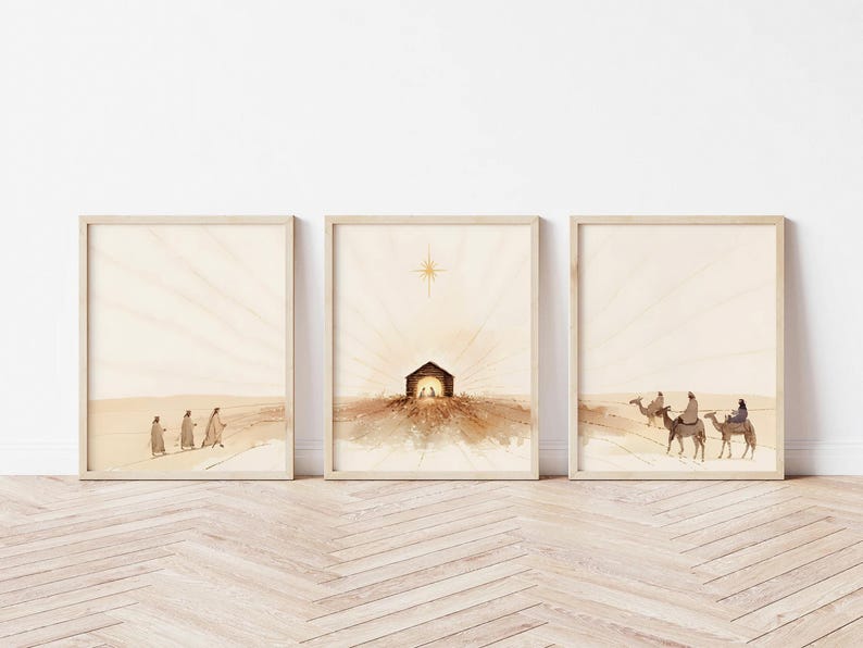 3pcs/set Easter Nativity Scene - đánh giá và giá Abstract Canvas Set