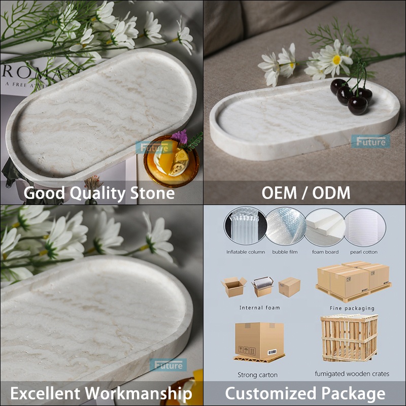 Factory Drop Shipping Nordic W - đánh giá và giá Travertine Tray Oval