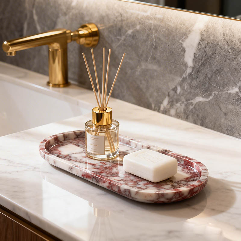 Natural Marble Tray Oval Stone - đánh giá và giá Travertine Tray Oval
