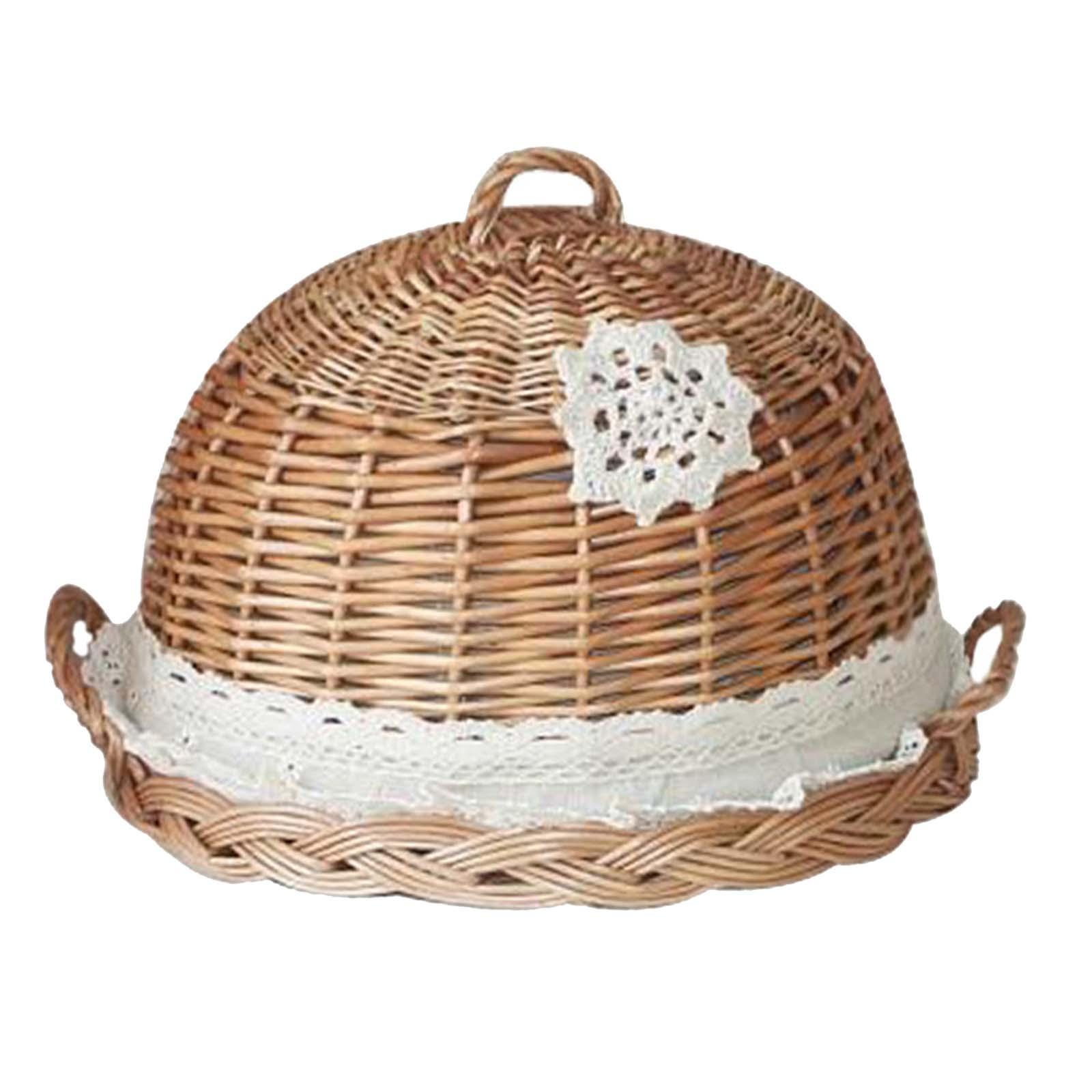 Food Dome Lid and Serving Tray - đánh giá và giá Rattan Tray Handle