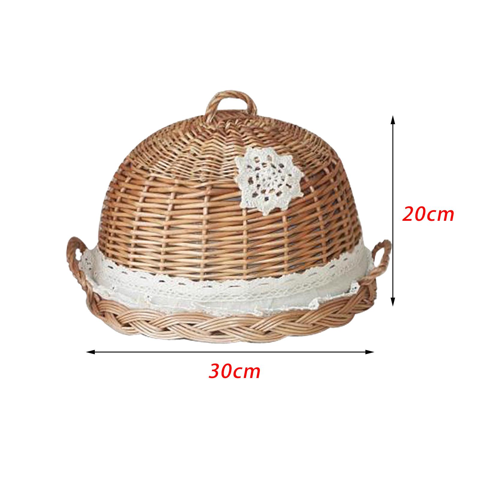 Food Dome Lid and Serving Tray - đánh giá và giá Rattan Tray Handle