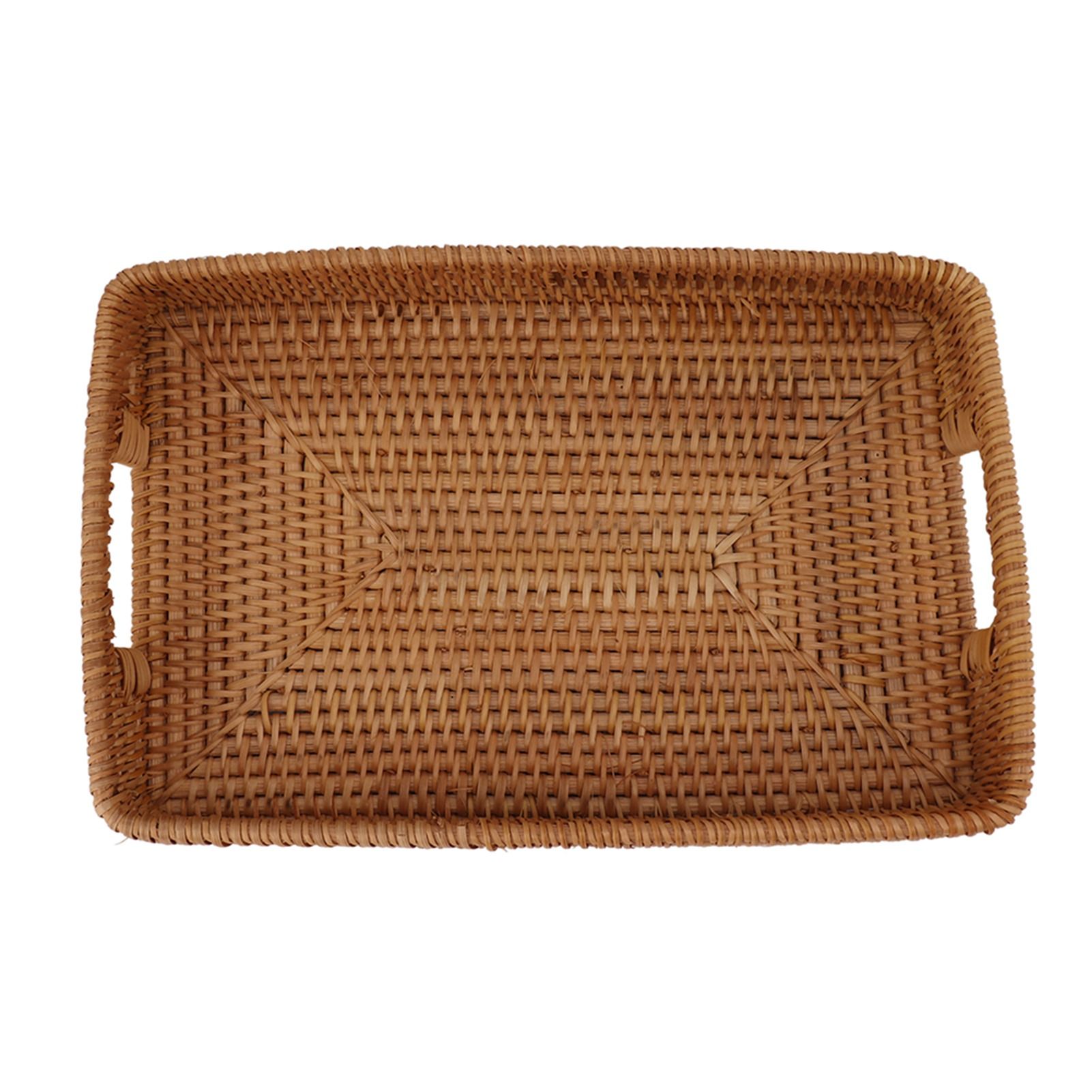 E5 Serving Basket Tray with Ha - đánh giá và giá Rattan Tray Handle