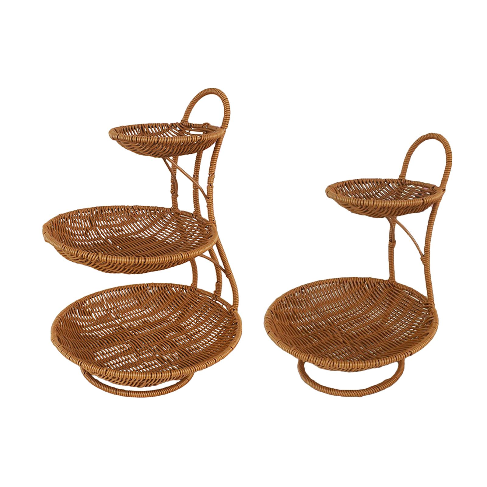 Round Food Serving Basket Stor - đánh giá và giá Rattan Tray Handle