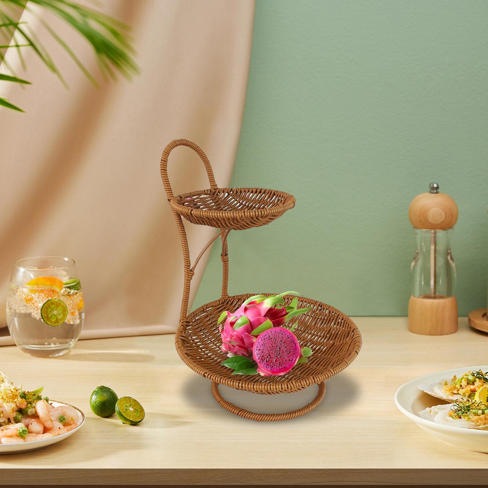 Round Food Serving Basket Stor - đánh giá và giá Rattan Tray Handle