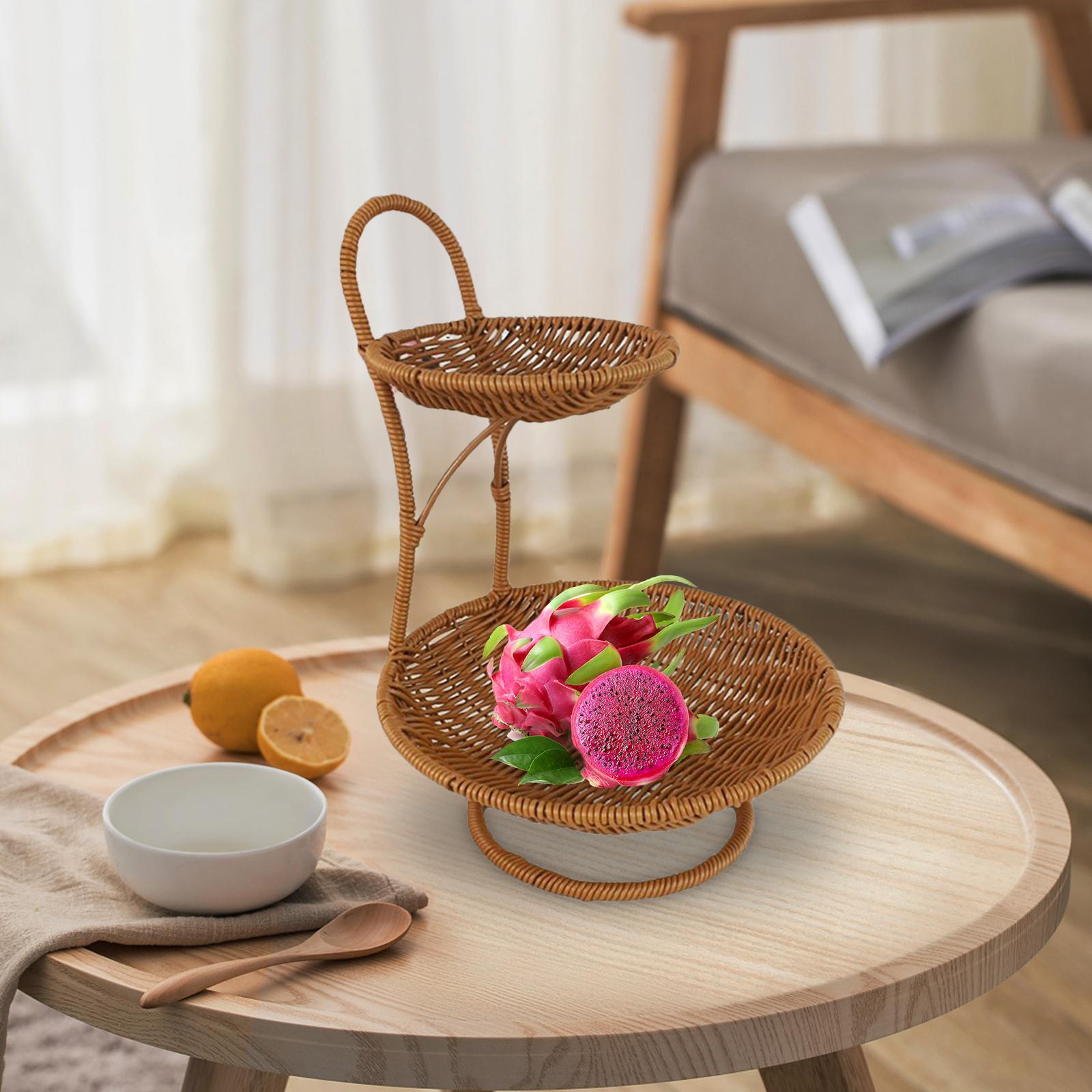 Round Food Serving Basket Stor - đánh giá và giá Rattan Tray Handle