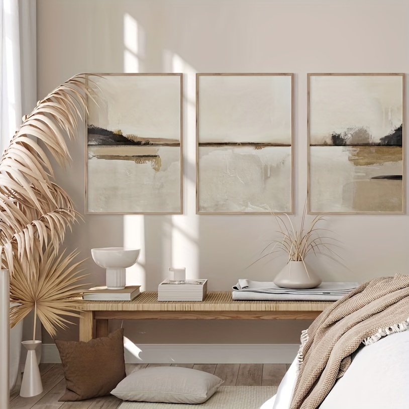 3pcs/set Neutral Abstract Geom - đánh giá và giá Abstract Canvas Set