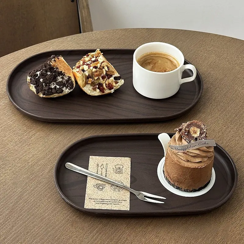 Walnut Wood Grain Oval Tray Mu - đánh giá và giá Travertine Tray Oval