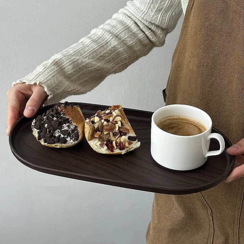 Walnut Wood Grain Oval Tray Mu - đánh giá và giá Travertine Tray Oval