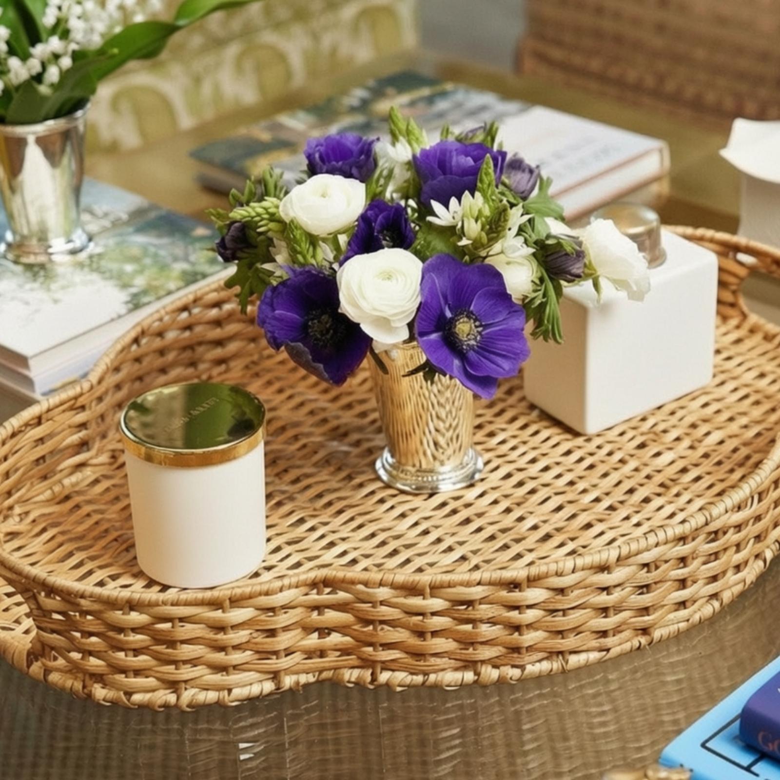 Wicker Tray with Handles Organ - đánh giá và giá Rattan Tray Handle