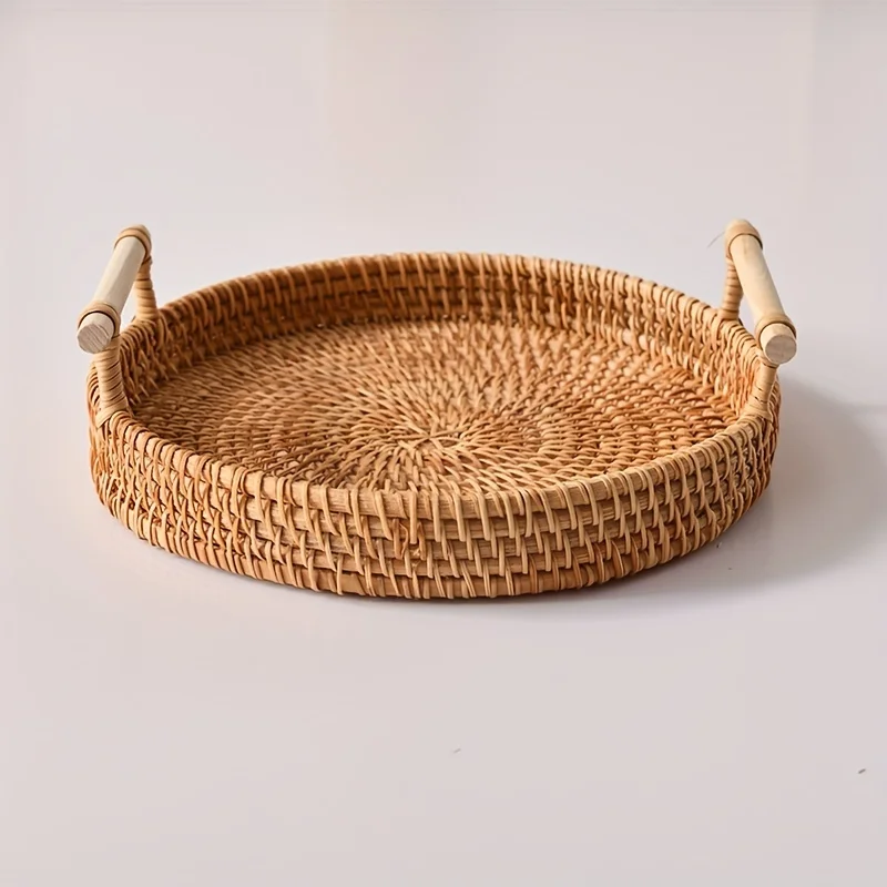 1pc Artisanal Woven Rattan Ser - đánh giá và giá Rattan Tray Handle