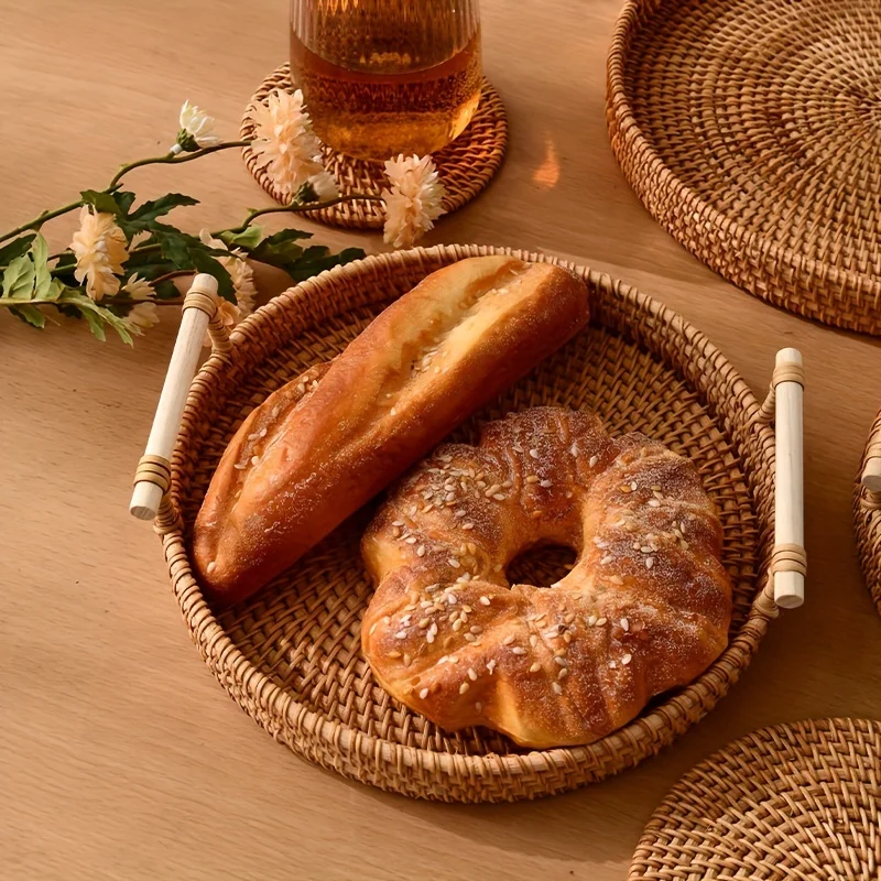 1pc Artisanal Woven Rattan Ser - đánh giá và giá Rattan Tray Handle