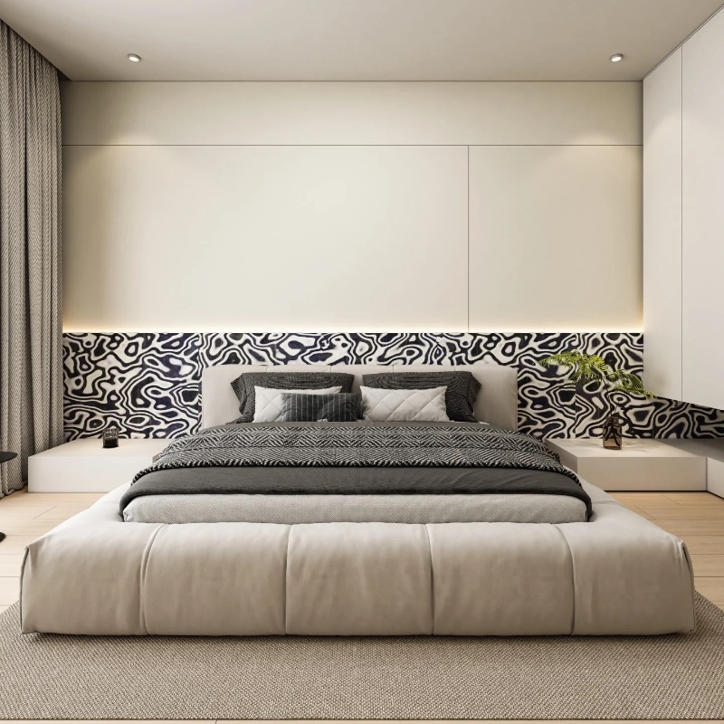 Tech Black White Graphic Wood  - đánh giá và giá Interior Design White And Wood