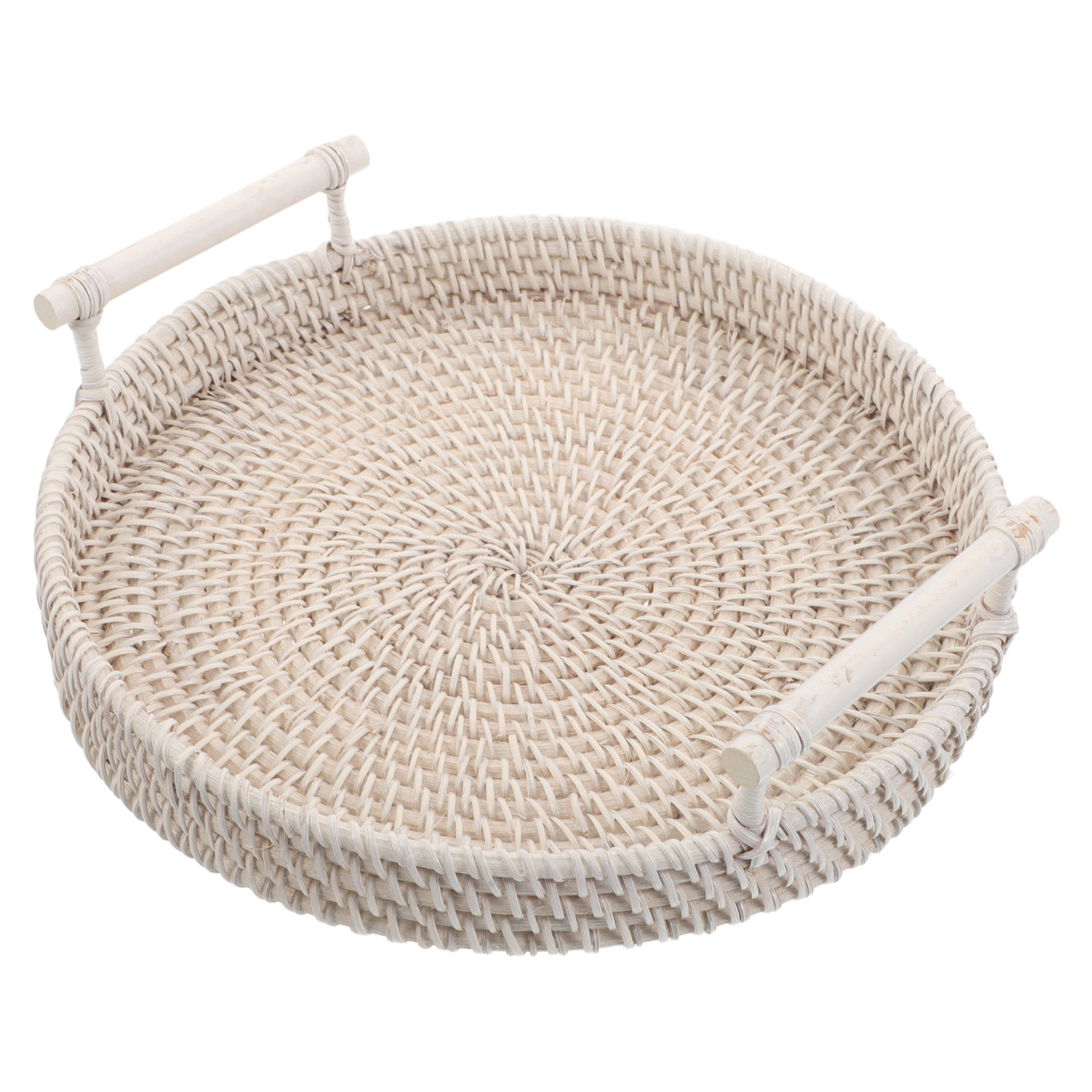 Woven Round Rattan Serving Tra - đánh giá và giá Rattan Tray Handle