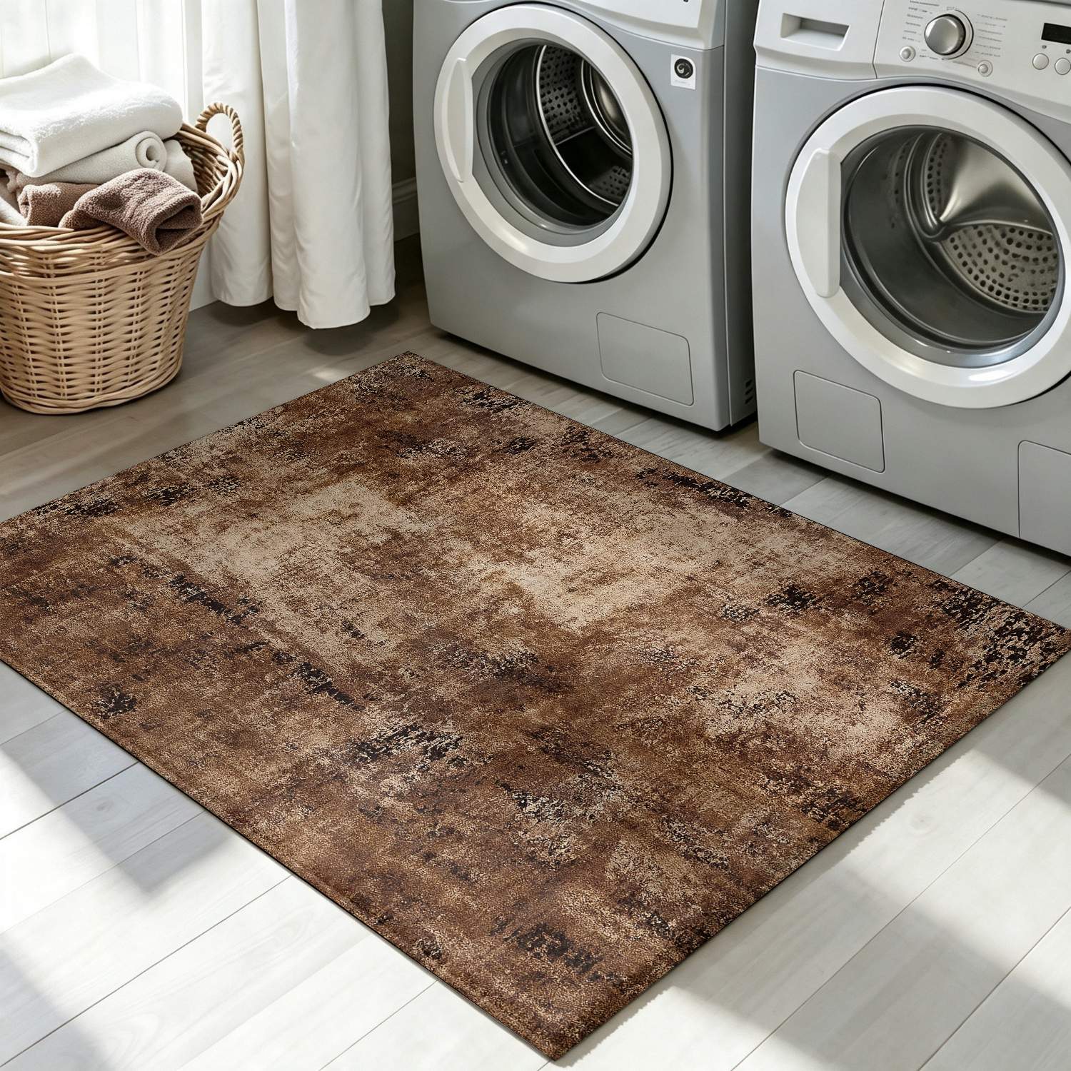 1Pc 2D Printed Retro Brown-Bei - đánh giá và giá Printed Rug Abstract
