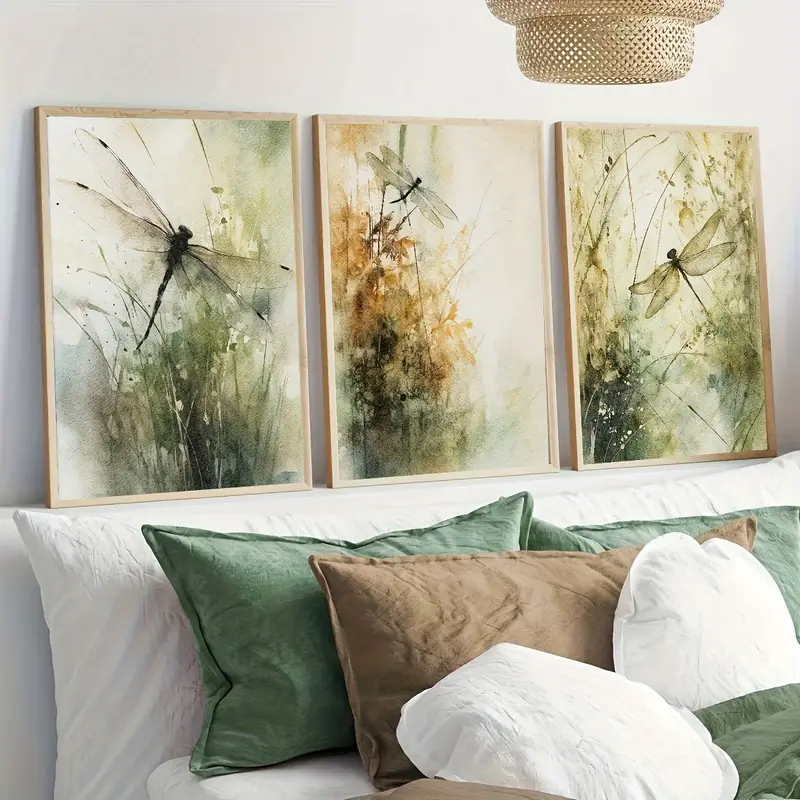 3Pcs/Set Nordic Dragonfly Wate - đánh giá và giá Abstract Canvas Set