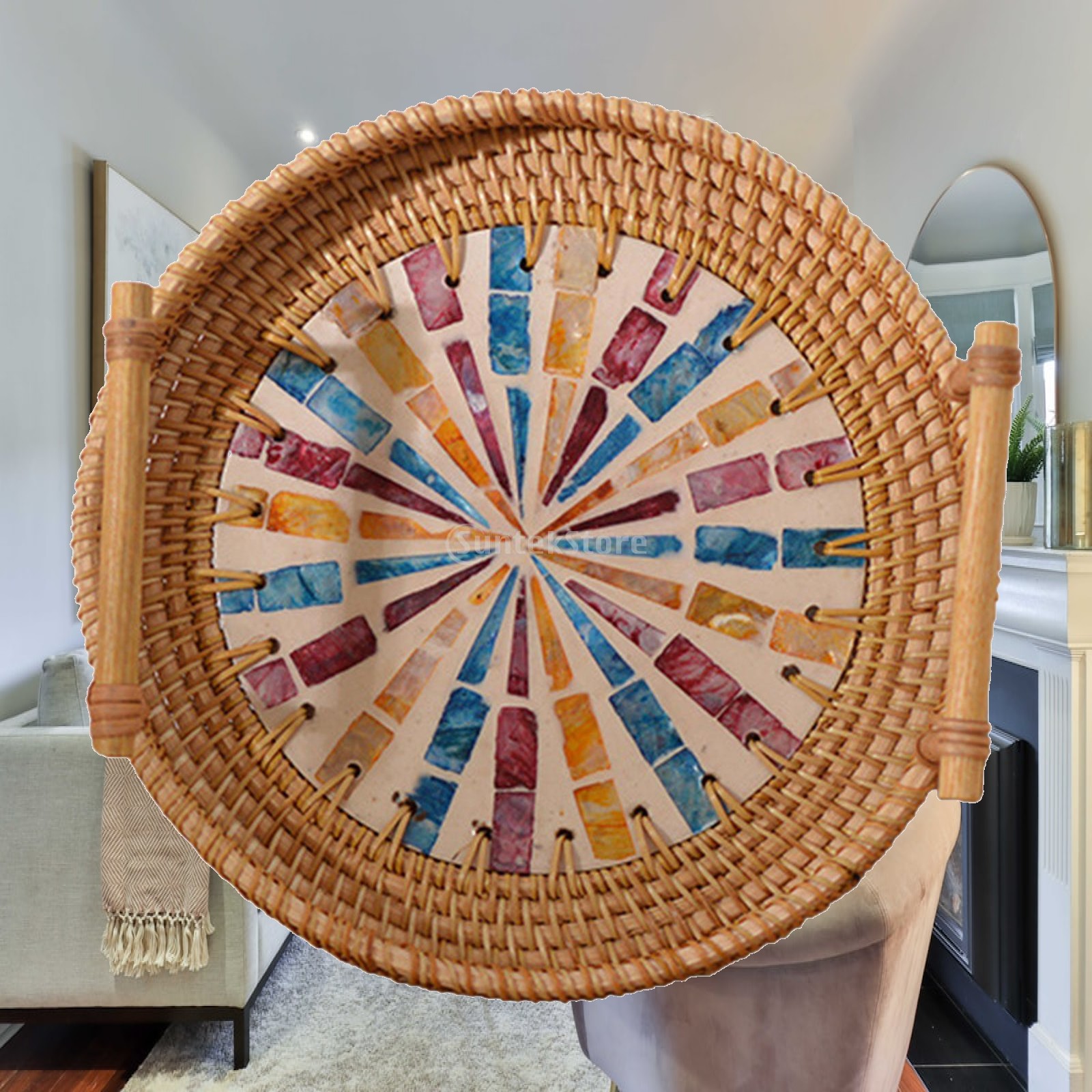 Rattan Serving Tray Bread Serv - đánh giá và giá Rattan Tray Handle
