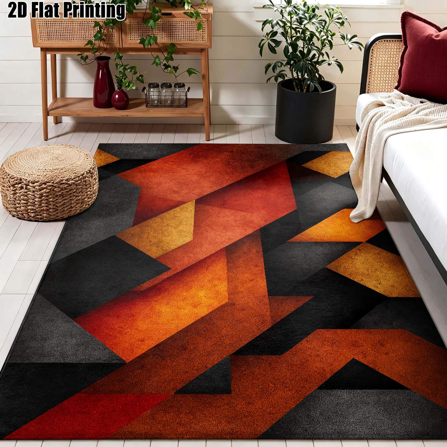 1Pc 2D Printed Carpet: Red, Bl - đánh giá và giá Printed Rug Abstract