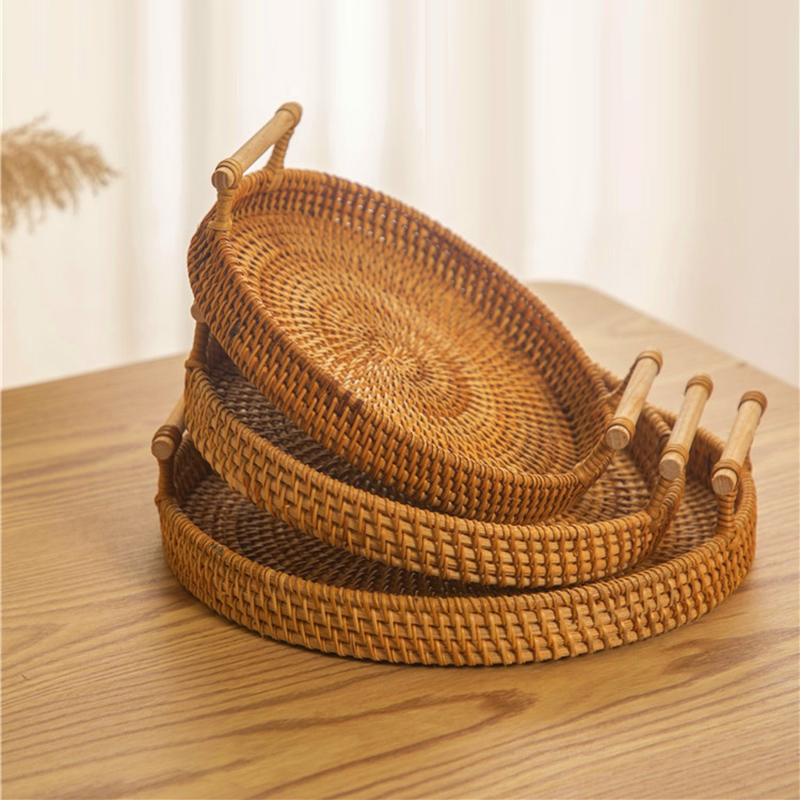 Rattan Strap Handle Storage Ba - đánh giá và giá Rattan Tray Handle