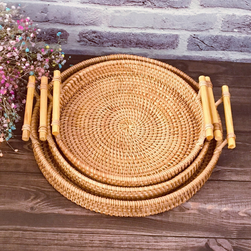 Rattan Strap Handle Storage Ba - đánh giá và giá Rattan Tray Handle