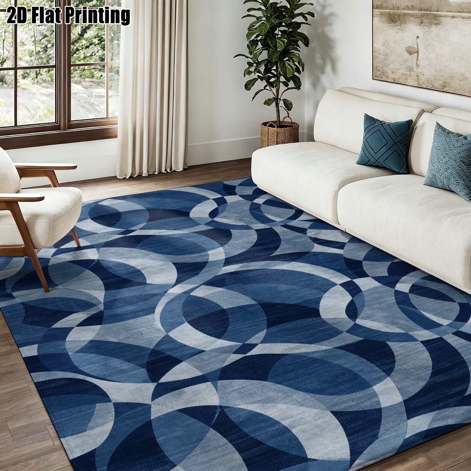 1Pc 2D Printed Carpet: Blue-Gr - đánh giá và giá Printed Rug Abstract
