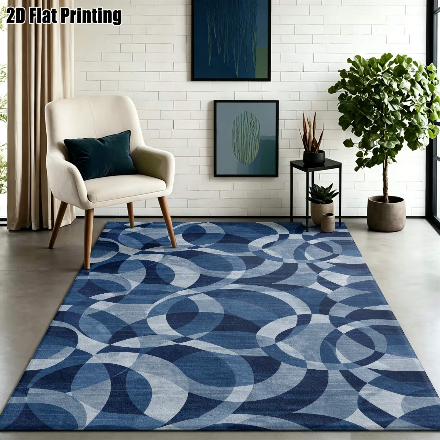 1Pc 2D Printed Carpet: Blue-Gr - đánh giá và giá Printed Rug Abstract