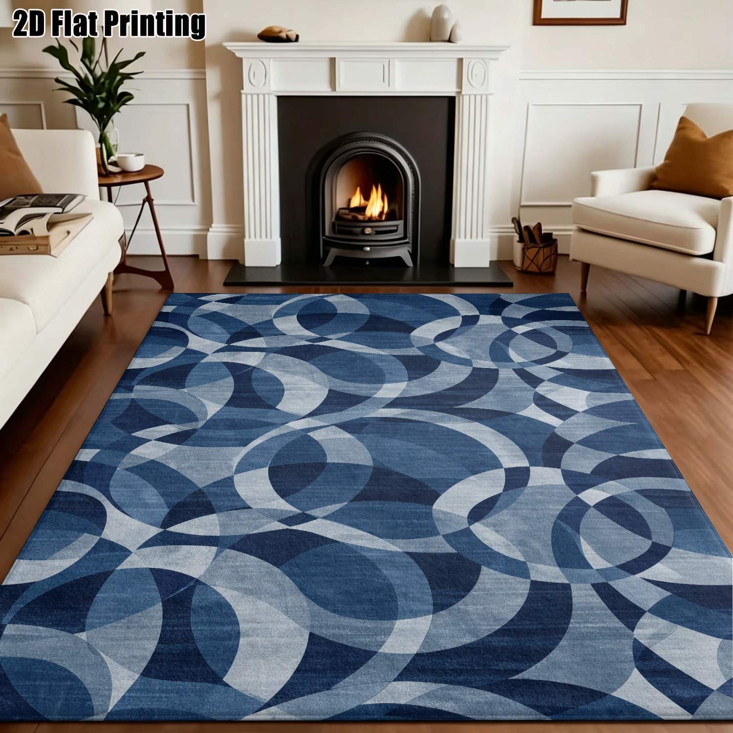 1Pc 2D Printed Carpet: Blue-Gr - đánh giá và giá Printed Rug Abstract