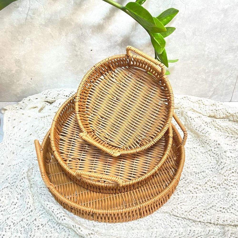 Large Capacity Imitation Ratta - đánh giá và giá Rattan Tray Handle