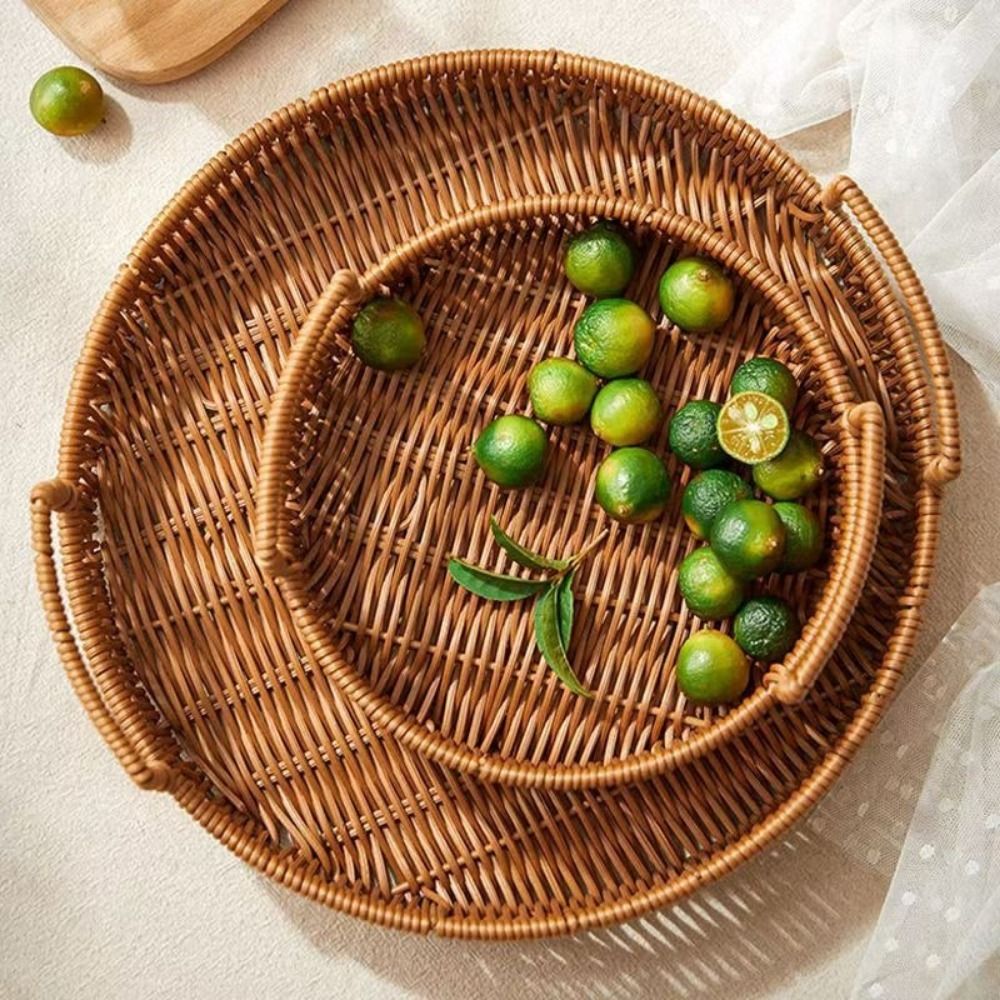 Large Capacity Imitation Ratta - đánh giá và giá Rattan Tray Handle
